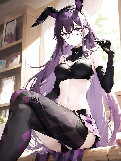 K's Bare Shoulders and Black High Heel Boots in Seductive Hentai AI Image