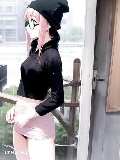 Hentai AI Image Heats Up with Big-Circular-Glasses Character Seduction