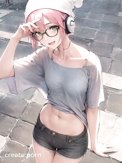 Hentai Chick with Big Round Glasses Gets Wild in Steamy AI Action
