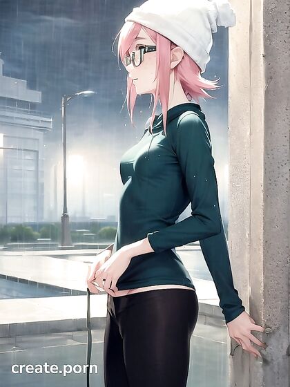 Horny Girl 18+ with Big Round Glasses Gets Wild in Hentai AI Image