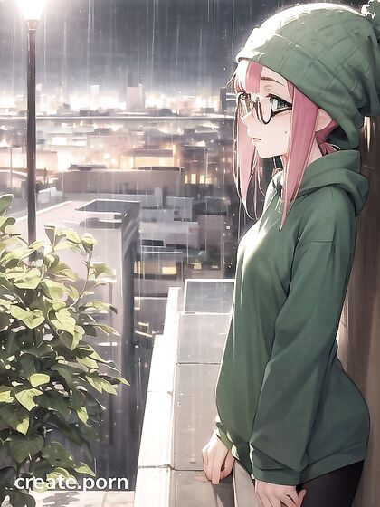 Hentai Goddess with Big Circular Glasses Drips Seduction