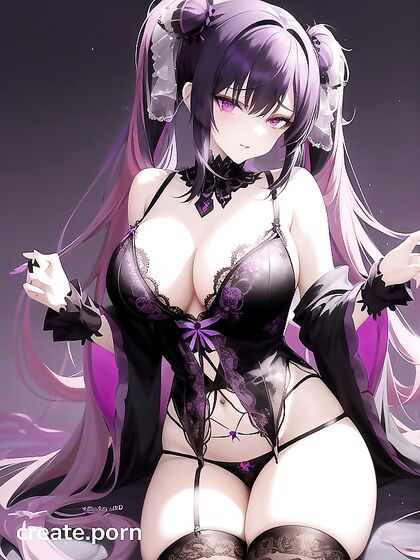 Goth Girl 18+ with Crystal Horns Masturbates in Black Lace Lingerie Against Galactic Backdrop