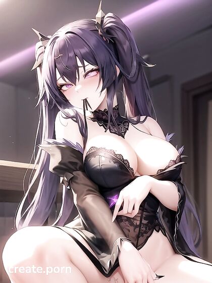GothGirl 18+ with CrystalHorns and TwinTails Gleaming in Galactic Hentai Fantasy