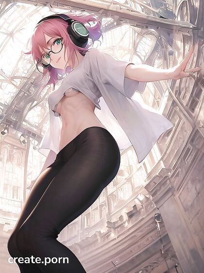 Hentai Chick with Big Round Glasses Gets naughty in Steamy AI Porn Image