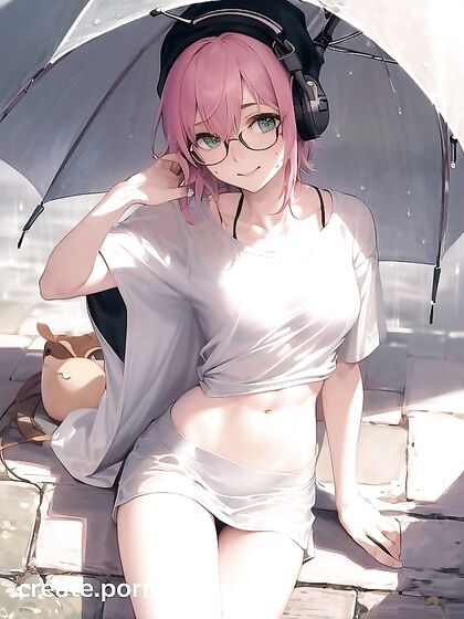 Horny Girl 18+ with Big Round Glasses Gets Wild inSTEAMy Hentai AI Image