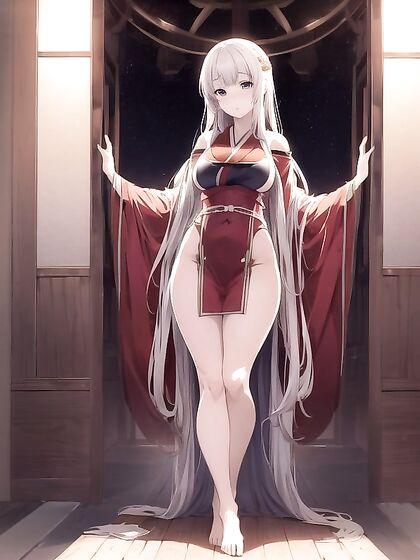 Thick-Thighed Goddess in Full View for  Hentai Pleasure
