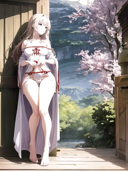 Mountain Spring Seduction - Full Body Views Under the Glowing Moon in HentaiErotica
