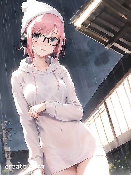 Horny Girl 18+ with Big Round Glasses Gets Wild inSTEAMy Hentai AI Image