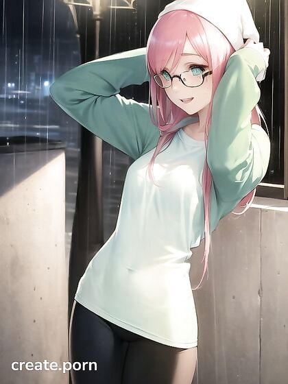 Horny Girl 18+ with Big Round Glasses Exploring Hentai Fantasies