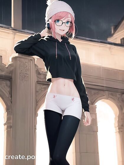 Hentai Porn with Hot Babe in Big Circular Glasses