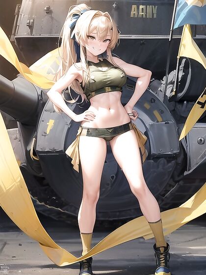 Army Tanks and Colorful Flags Heat Up in Intense Hentai AI Image