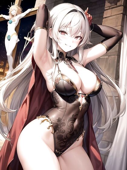 Crucifix Bound in Gloves for Intense Hentai Pleasure