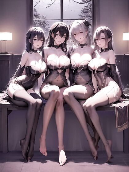 Cum-Filled Foot Fetish in Tight Stockings Hentai AI Image