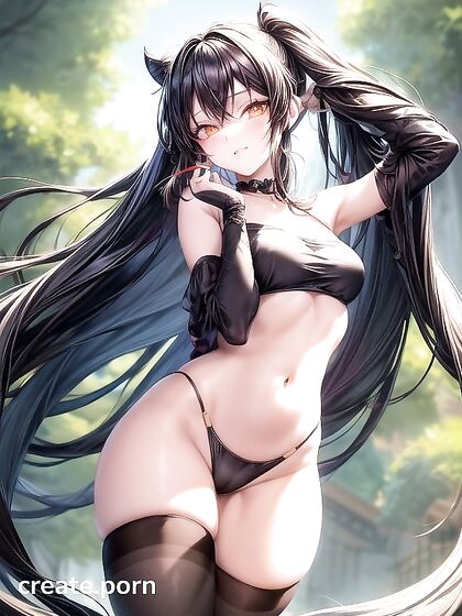 One Yellow Eye, Tongue Out, Long Black Hair HentaiErotica
