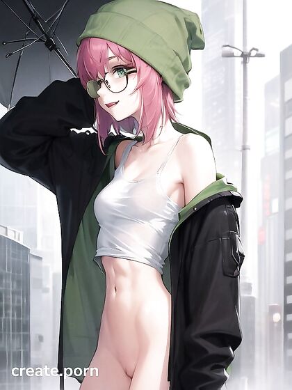 Green Outfit and Oversized Jacket in High-Res Hentai Erotic Action