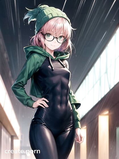 Freckled Girl 18+ in Giant Glasses and Oversized Jacket Nails steamy hentai fantasies