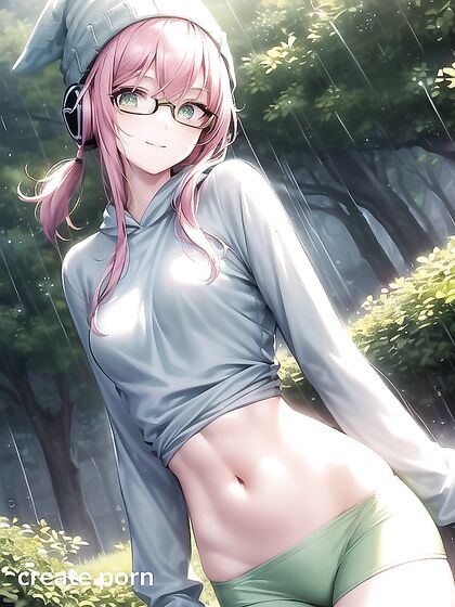 Big-Round-Glasses Girl 18+ in Green Outfit Seduces You in Steaming Hentai AI Image