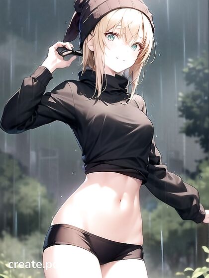 Big-Round-Glasses Girl 18+ in Green Outfit Seduces You in STEAMING Hentai AI Image