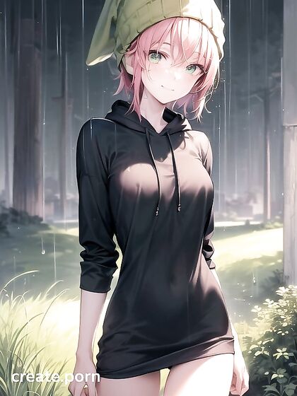Horny Chick in Big Round Glasses and Green Outfit Seduces in Steamy Hentai AI Image
