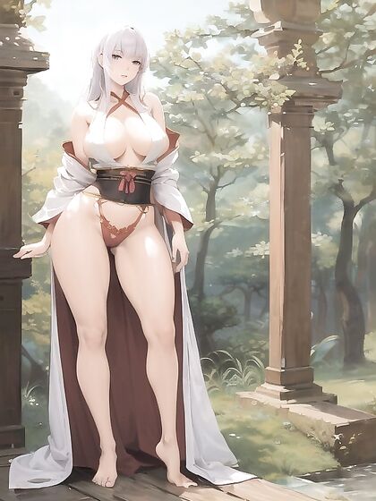 Bare-Footed Warrior Monk with Thick Thighs in Sultry Hentai AI Image