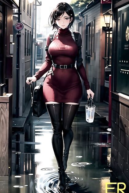 Bat-Winged Beauty with Red Uterus Tattoo Stares Seductively at You in Hentai AI Image