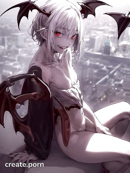 Cityscape Seduction - Woman in Black Cape Waves at You in Horny Hentai AI Image