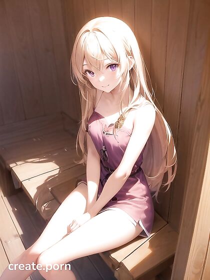 Blonde-Haired Girl 18+ with Light Red Eyes in Steamy Anime Hentai AI Image