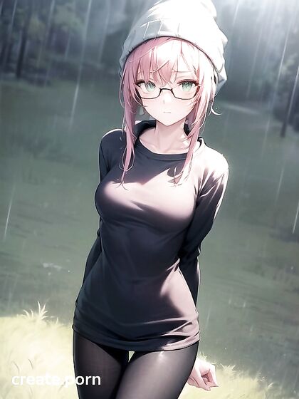 Horny Girl 18+ in Big Round Glasses and Green Clothes seduces in Steamy Hentai AI Image