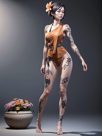 Monk's Shirt Exposes Thighs and Hips in Seductive Sitting Pose Hentai