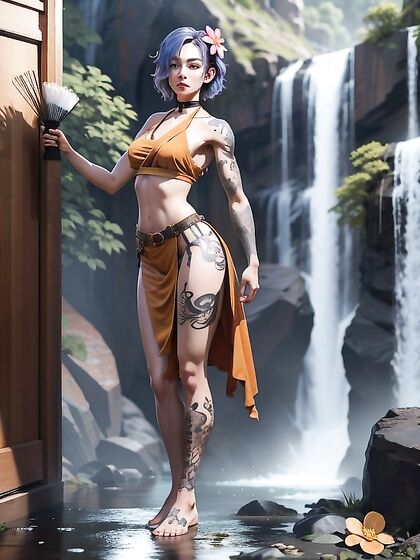 Short-height Beauty with Full-body Views and Chic Bobcut in AnimePorn Action