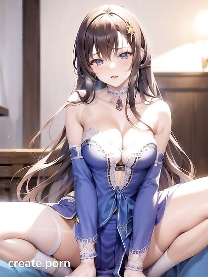 Thigh-High Boots and Busty Bliss - Full-Screen Hentai AI Image