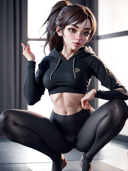 Tiny 18+ Ass and Small Breasts Get Pounded in Seductive Squat Hentai AI Image