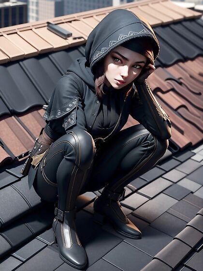 Victorian-Era Assassin Seduces in Loose Clothing for Steamy Hentai AI Image