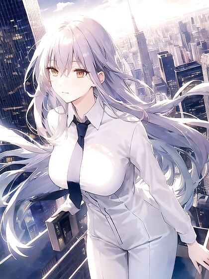 Cityscape Seduction - Wind Toys with Gossamer Fabric Over Her Form in hentai IAImage