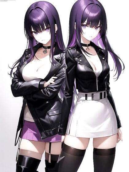 Blunt Bangs and Earrings Enhance Her Mini Skirt in Erotic Hentai AI Image
