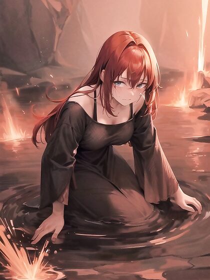 Red Sky and Lava Flow - Intense Smoking Hot Hentai AI Image