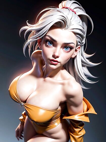 Red Halo Above Her White Hair - A Captivating Hentai Adventure