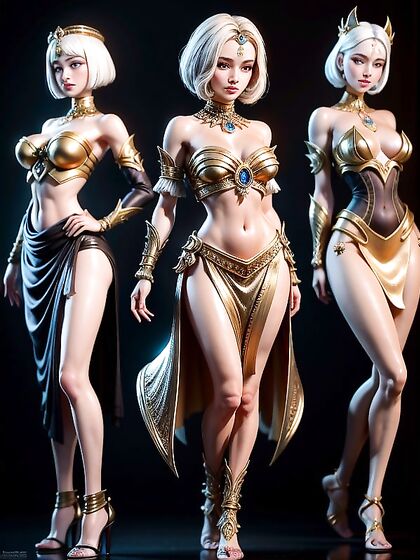 Arabian Royal Concubine with Bare Feet and Short Hair in Seductive Hentai AI Image