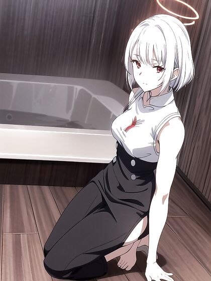 Horny Babe with Red Halo and Shades Teases in Busty Hentai AI Image