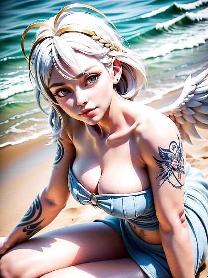 Sunglasses and Red Halo Enhance Her Seductive Bangs in Wild Hentai AI Image
