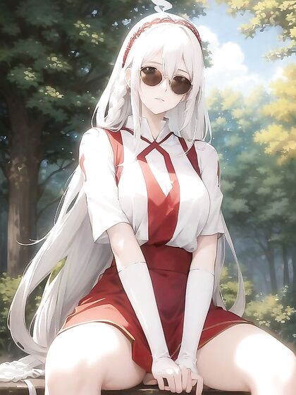 Seductive Girl 18+ with Small Braid and Red Halo Teases in Sexy Anime Porn