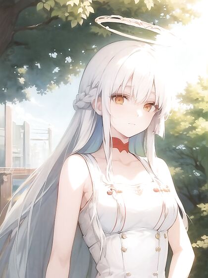 Red Halo Bangs Girl 18+ in Seductive Sunglasses Tops Intense Hentai AI Image