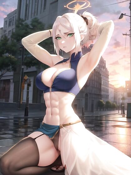 Hentai Porn Featuring White-Haired Beauty with Small Braids and Bangs