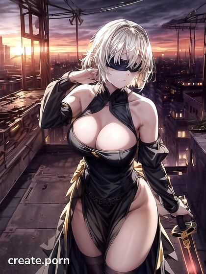 Sword-Wielding Girl 18+ with Short White Hair in High-Res Hentai AI Image