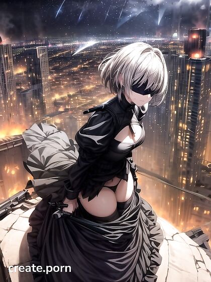 City Consumed by Wilderness - Serious-faced Heroine Amidst Fiery Explosions