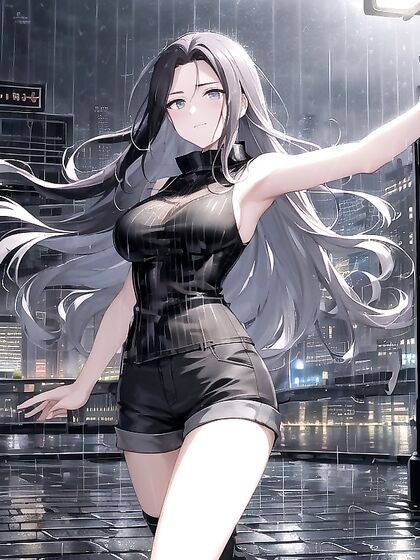 Towering Cityscape With Twinkling Window Lights Sets the Image for High-Res Hentai Pleasure