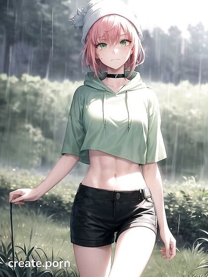 Freckled Girl 18+ in Green Clothing and XL Hoodie Explodes in hentai Pleasure