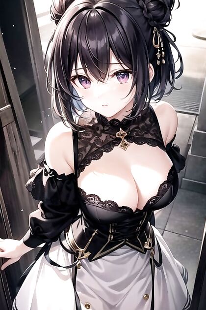 Black-Haired Girl 18+ with Cat Ears Arching Her Back in Doggy Style Hentai Pleasure