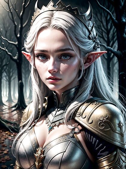 Elf Queen in Plate Armor Leads Her Army to Pleasure in Intense Hentai AI Image