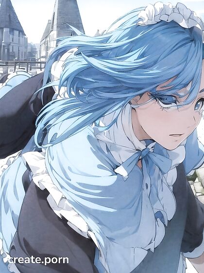 Rem from Re -Zero Cries Tears of Joy in Passionate Stone Roof Hentai AI Image